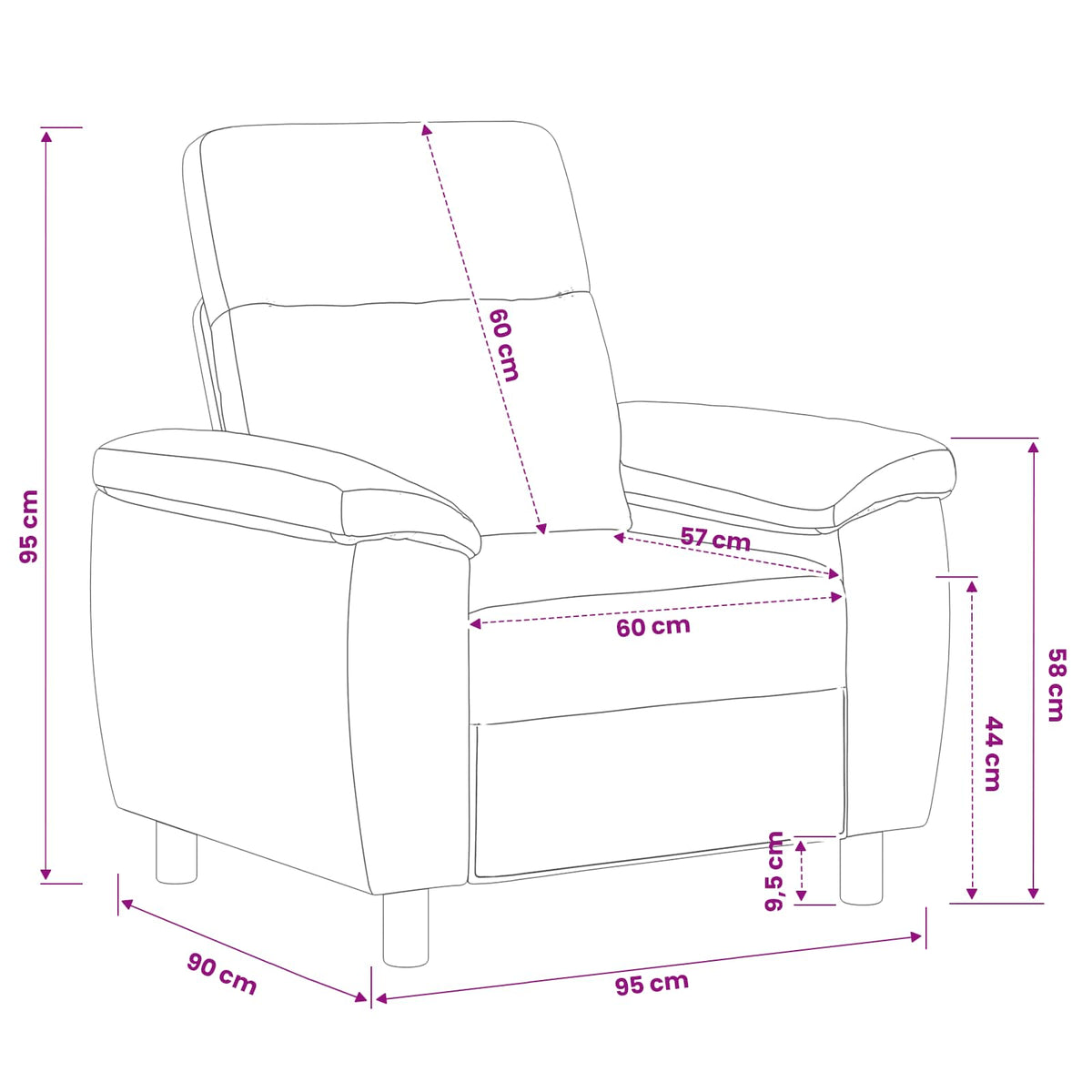Divano Crema 95 x 90 x 95 cm Tessuto | homemem39