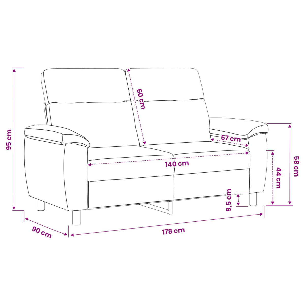 Divano Giallo Chiaro 178 x 90 x 95 cm Tessuto | homemem39