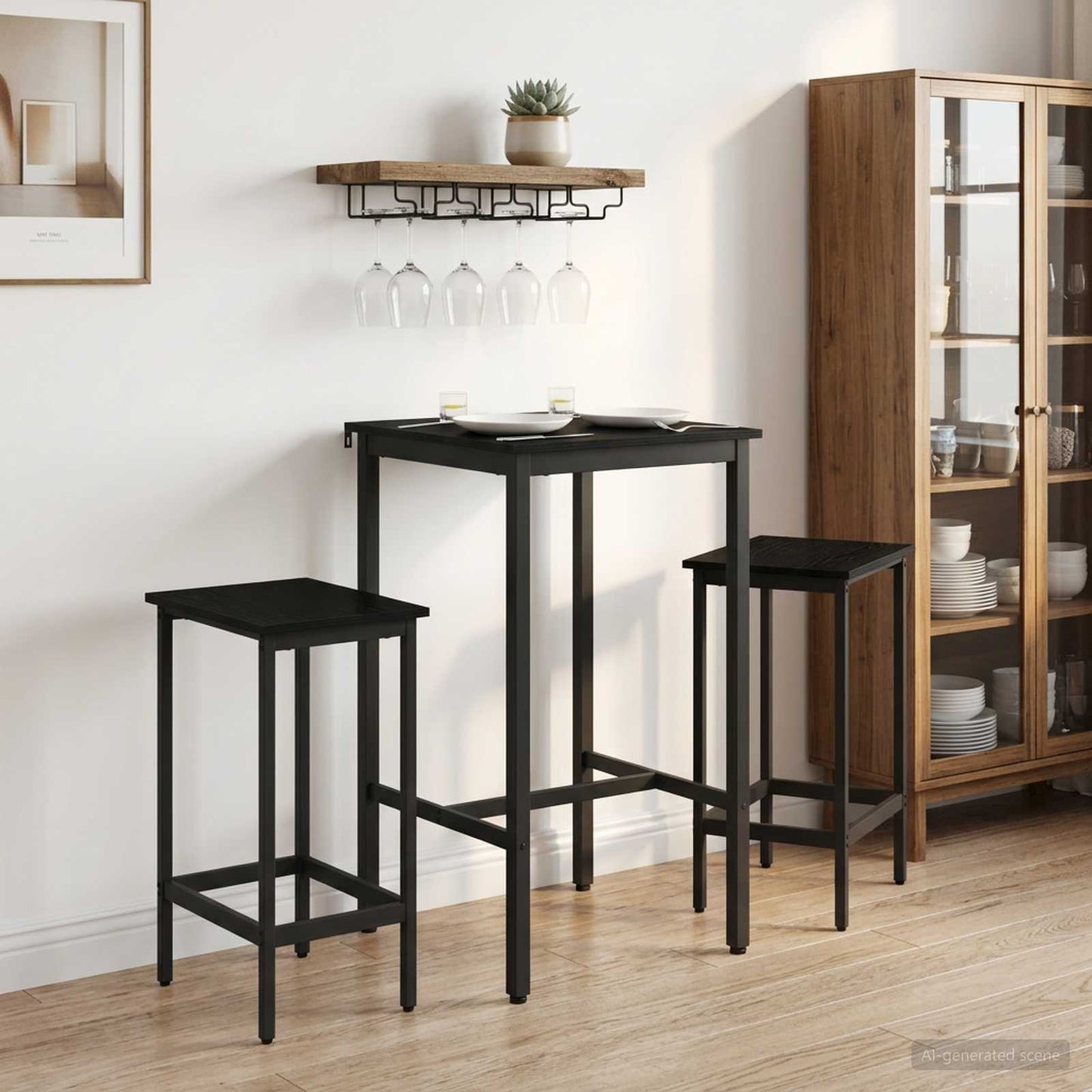Tavolo da bar 52 x 52 x 90 cm Legno ingegnerizzato Rovere Nero