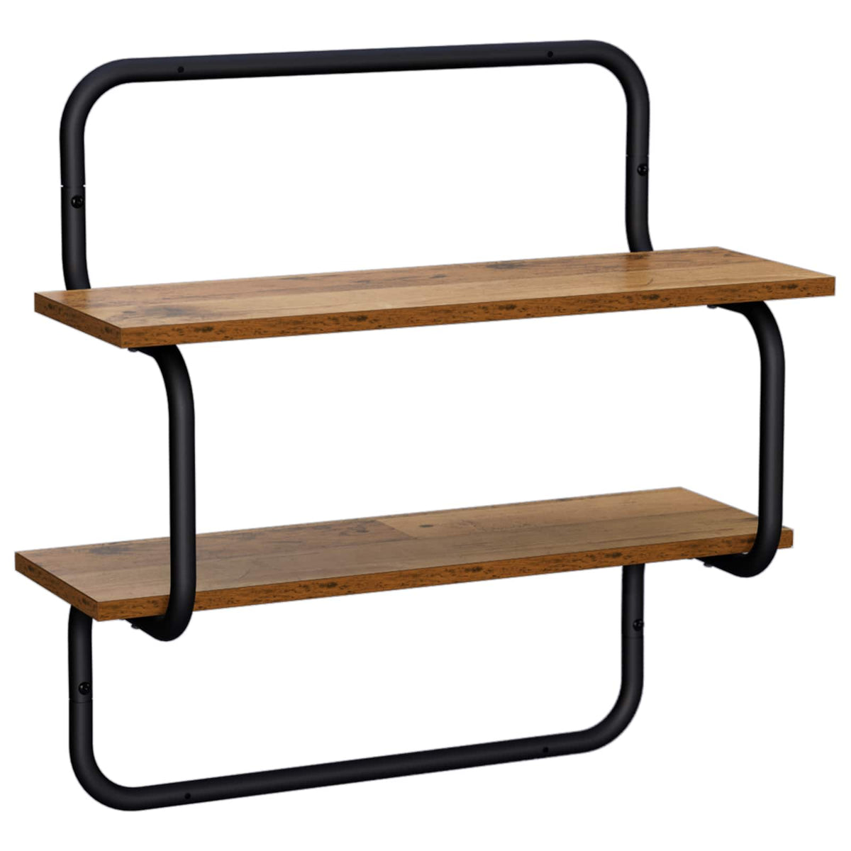 Mensola a parete a 2 livelli Legno antico 40 x 24,5 x 61 cm | homemem39