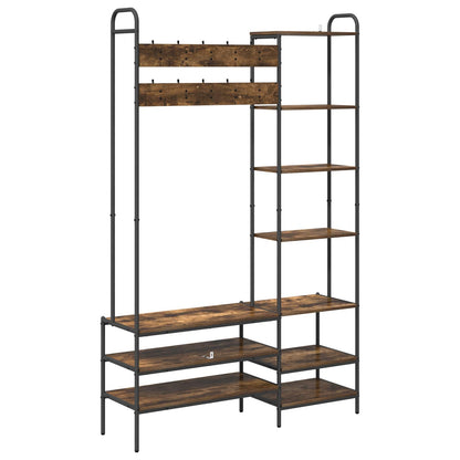 Appendiabiti con panca per scarpe Rovere Fumo | homemem39