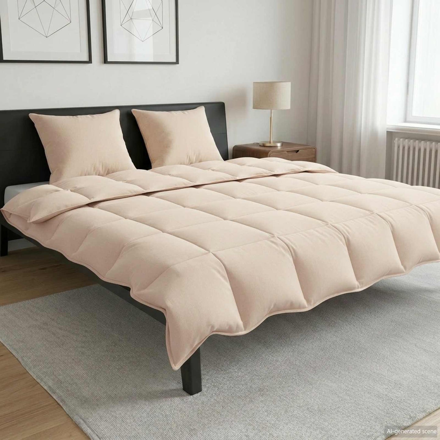 Piumino Letto Estivo Beige 220 x 240 cm 100% Kapok Naturale