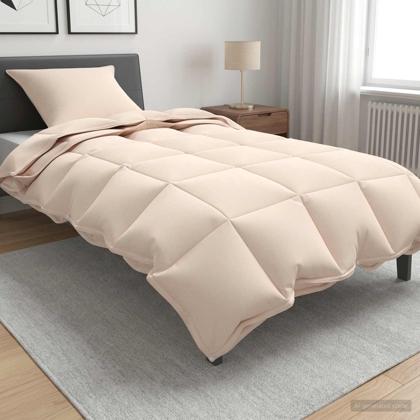 Piumone 135 x 200 cm Tutte le stagioni Fibra di Kapok Beige