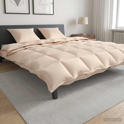 Piumone 220 x 240 cm Tutte le stagioni Fibra di Kapok Beige
