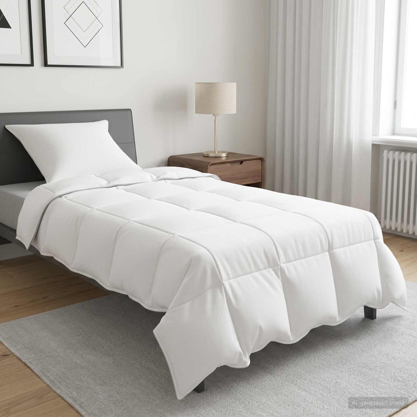 Piumone Bianco 140 x 200 cm Fibra di bambù