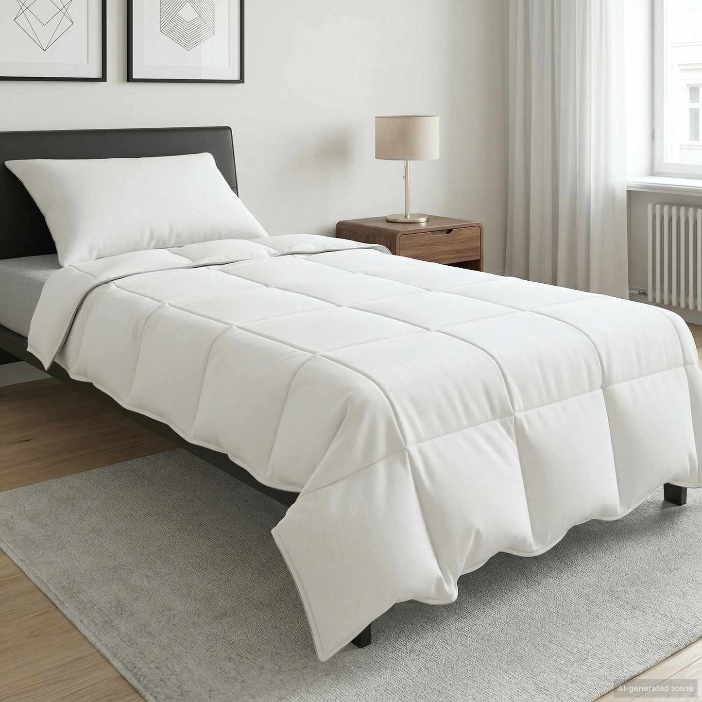 Piumino Letto Estivo Bianco 135 x 200 cm Bambù