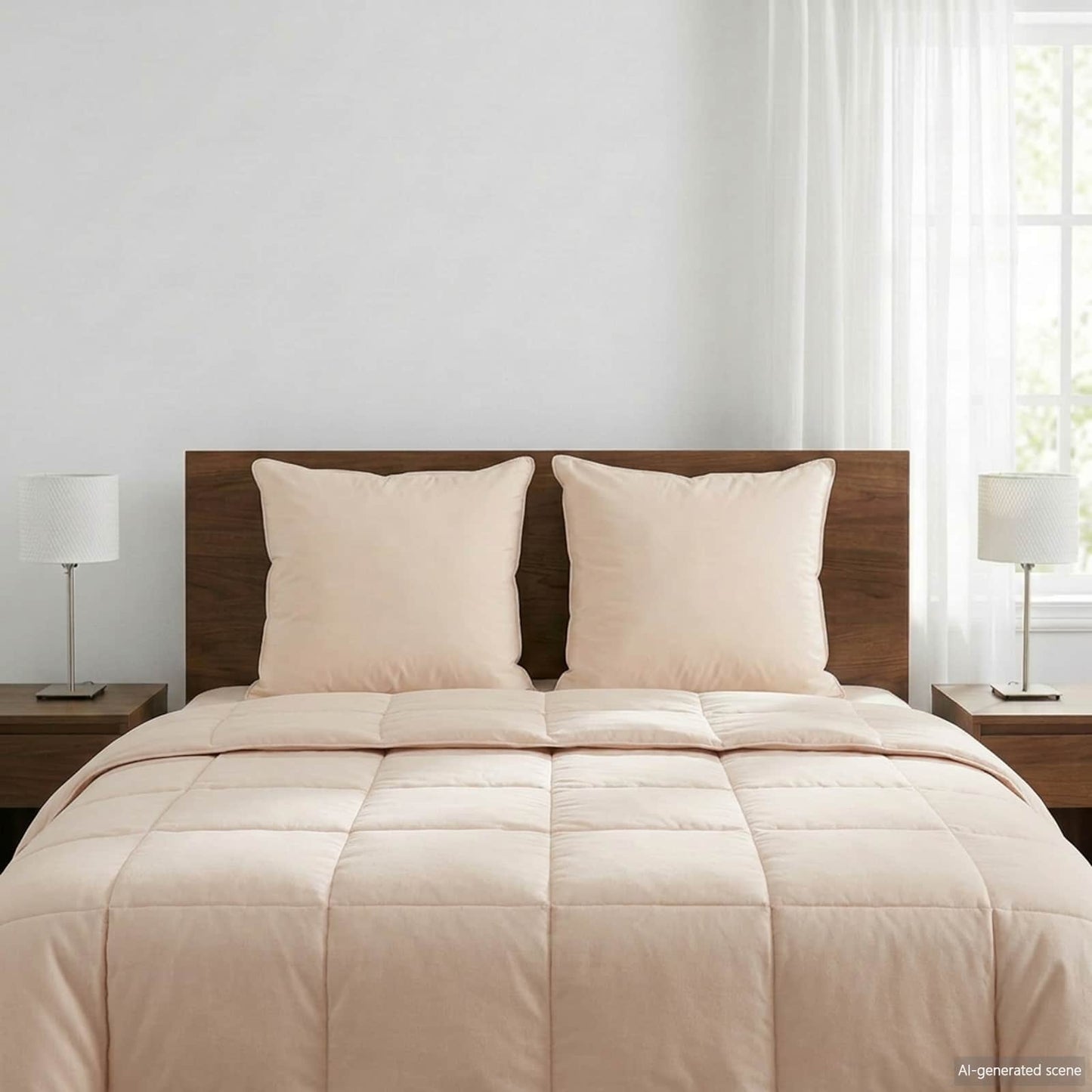 Cuscino 2 pcs Beige 65 x 65 cm Fibra di Kapok | homemem39