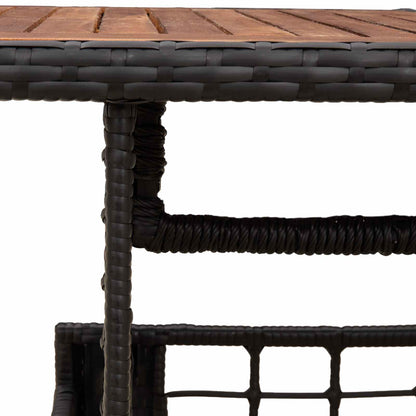 Tavolo da Giardino Nero e naturale 100 x 55 x 37 cm | homemem39