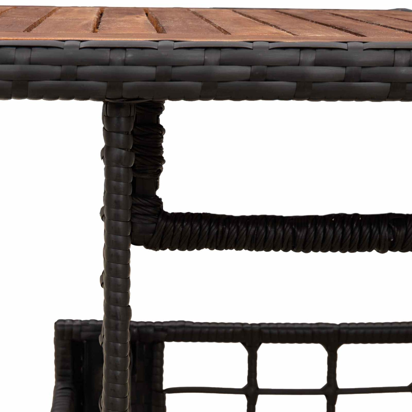 Tavolo da Giardino Nero e naturale 100 x 55 x 37 cm