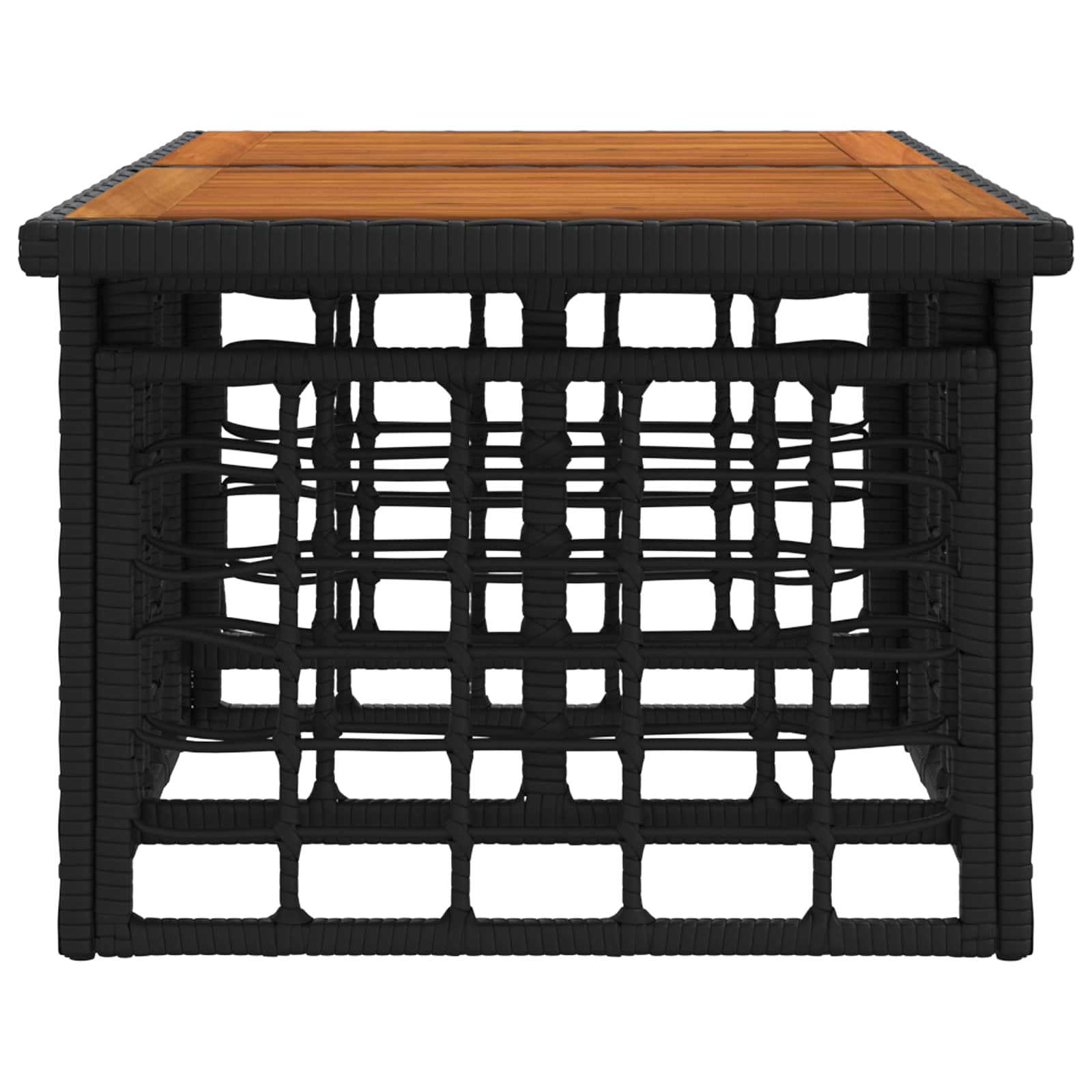 Tavolo da Giardino Nero e naturale 100 x 55 x 37 cm | homemem39