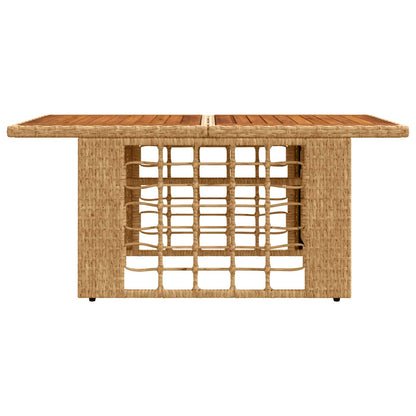 Tavolo da Giardino Naturale 100 x 55 x 37 cm Rattan PE e Vetro