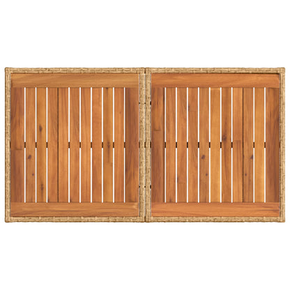 Tavolo da Giardino Naturale 100 x 55 x 37 cm Rattan PE e Vetro | homemem39