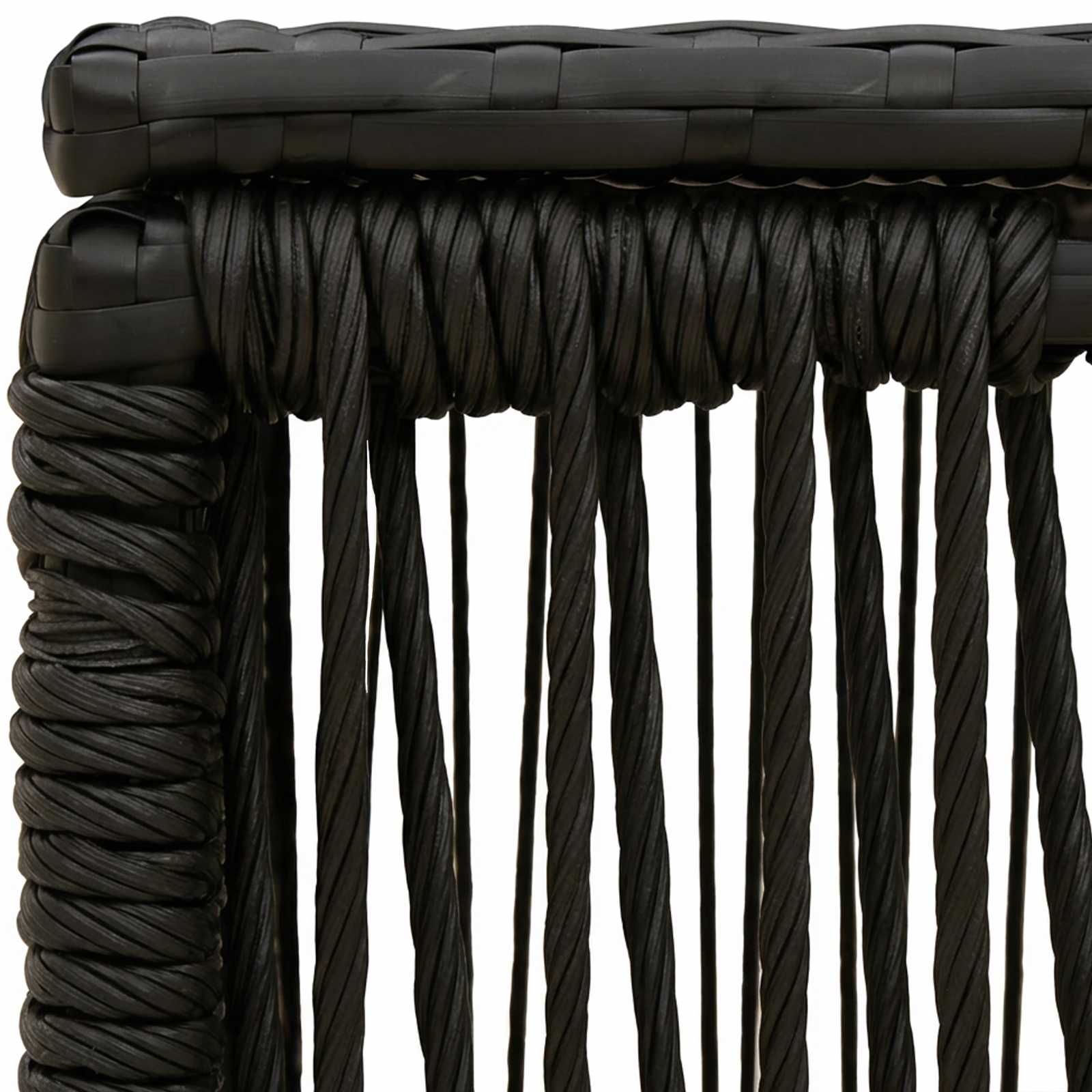 Tavolo da Giardino Nero 55 x 55 x 37 cm Rattan PE e Vetro | homemem39