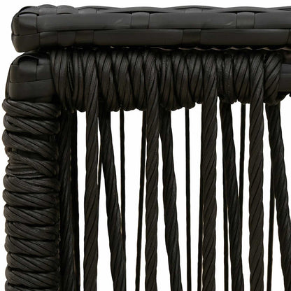 Tavolo da Giardino Nero 55 x 55 x 37 cm Rattan PE e Vetro | homemem39