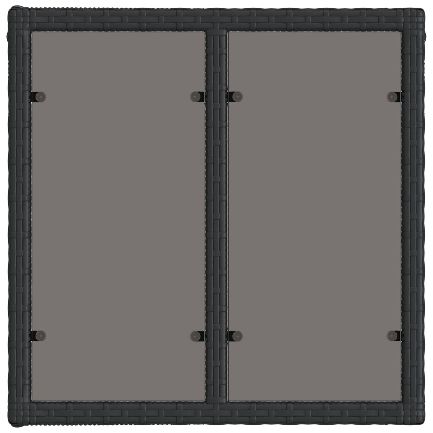 Tavolo da Giardino Nero 55 x 55 x 37 cm Rattan PE e Vetro | homemem39