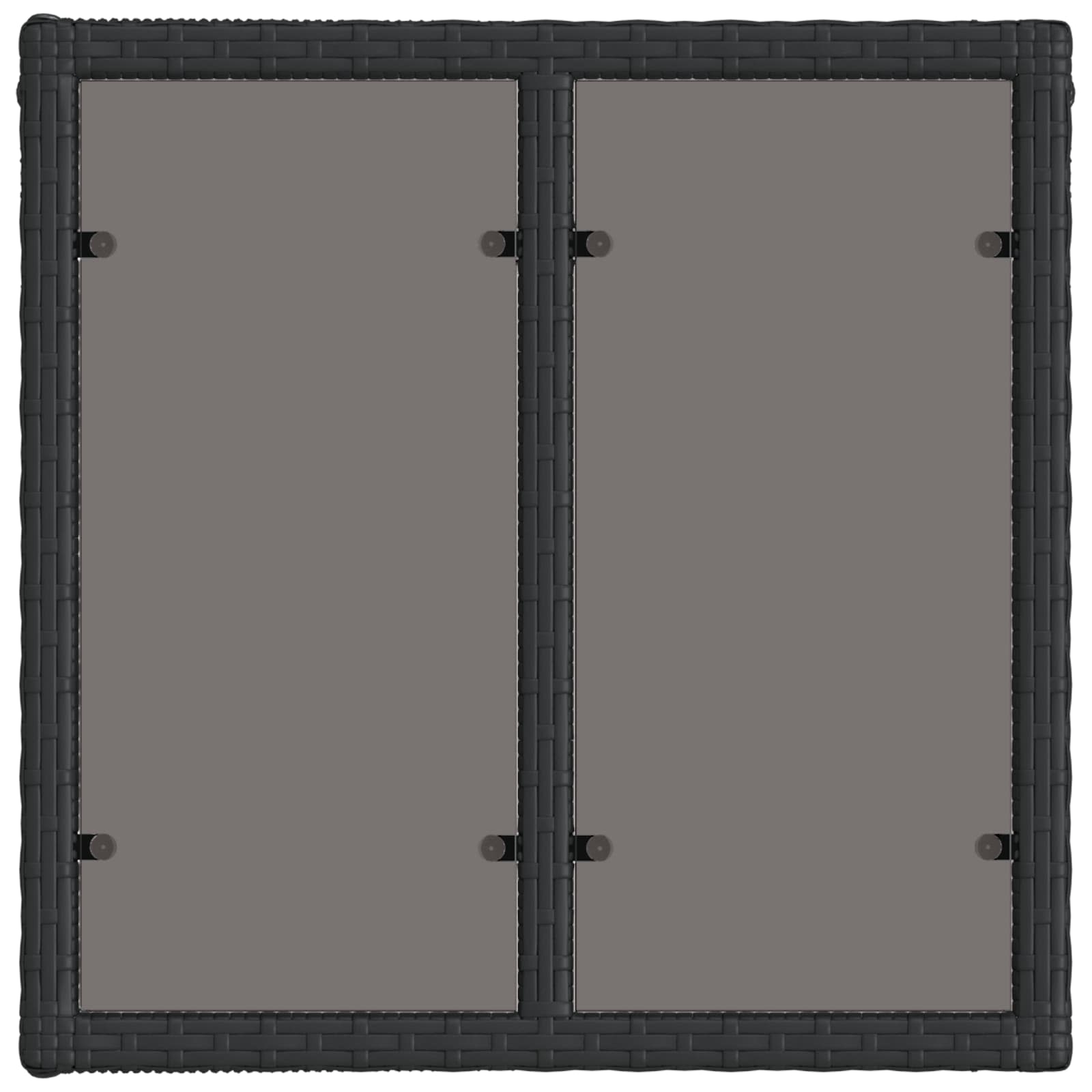 Tavolo da Giardino Nero 55 x 55 x 37 cm Rattan PE e Vetro | homemem39