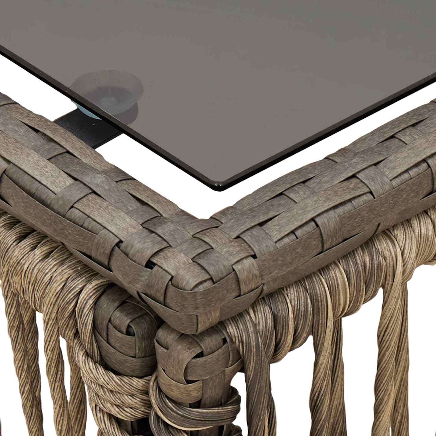 Tavolo da Giardino Grigio e Nero 55 x 55 x 37 cm | homemem39