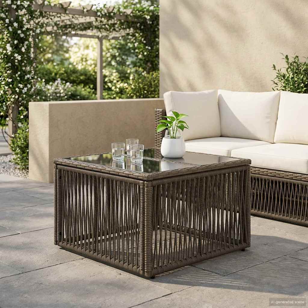 Tavolo da Giardino Grigio e Nero 55 x 55 x 37 cm