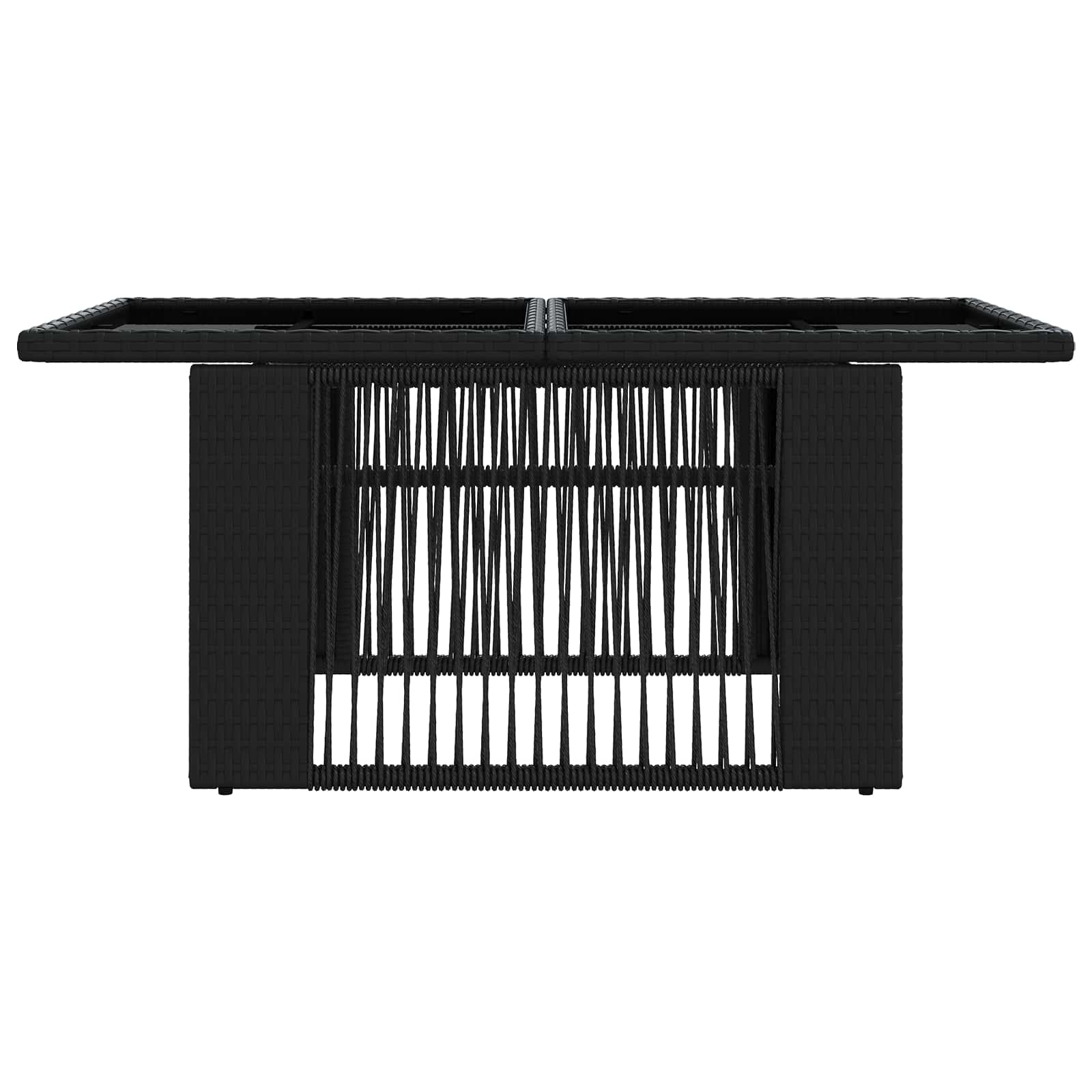 Tavolo da Giardino Nero 100 x 55 x 37 cm Rattan PE e Vetro | homemem39