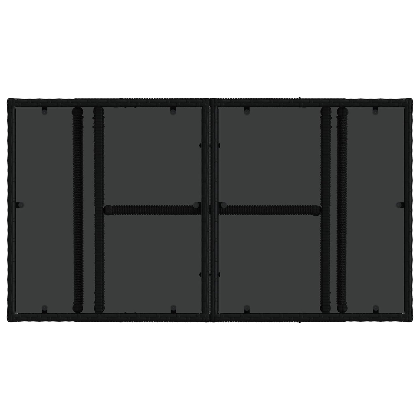 Tavolo da Giardino Nero 100 x 55 x 37 cm Rattan PE e Vetro | homemem39