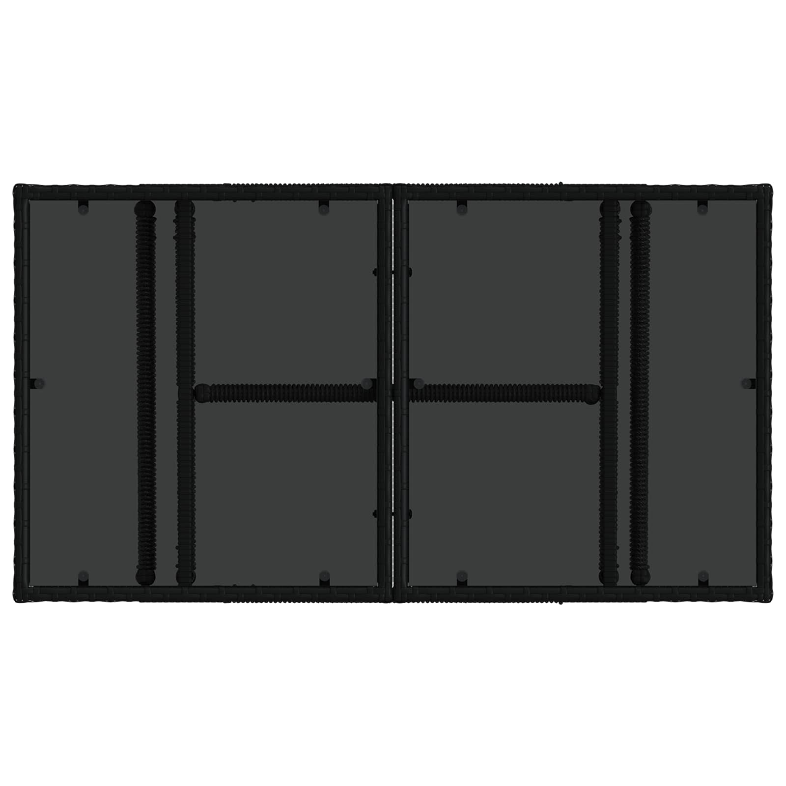 Tavolo da Giardino Nero 100 x 55 x 37 cm Rattan PE e Vetro | homemem39