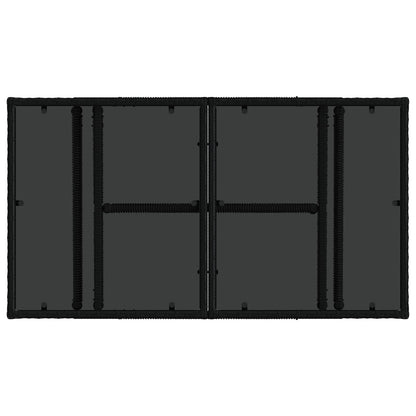 Tavolo da Giardino Nero 100 x 55 x 37 cm Rattan PE e Vetro | homemem39