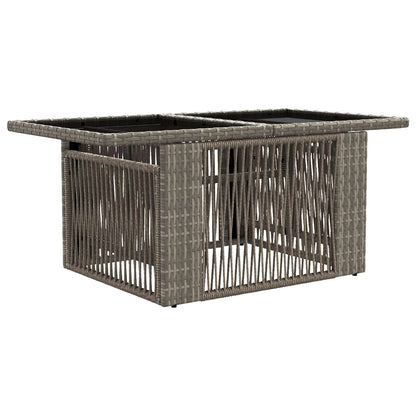 Tavolo da Giardino Grigio 100 x 55 x 37 cm Rattan PE e Vetro | homemem39