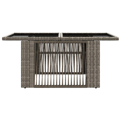 Tavolo da Giardino Grigio 100 x 55 x 37 cm Rattan PE e Vetro | homemem39