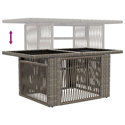Tavolo da Giardino Grigio 100 x 55 x 37 cm Rattan PE e Vetro
