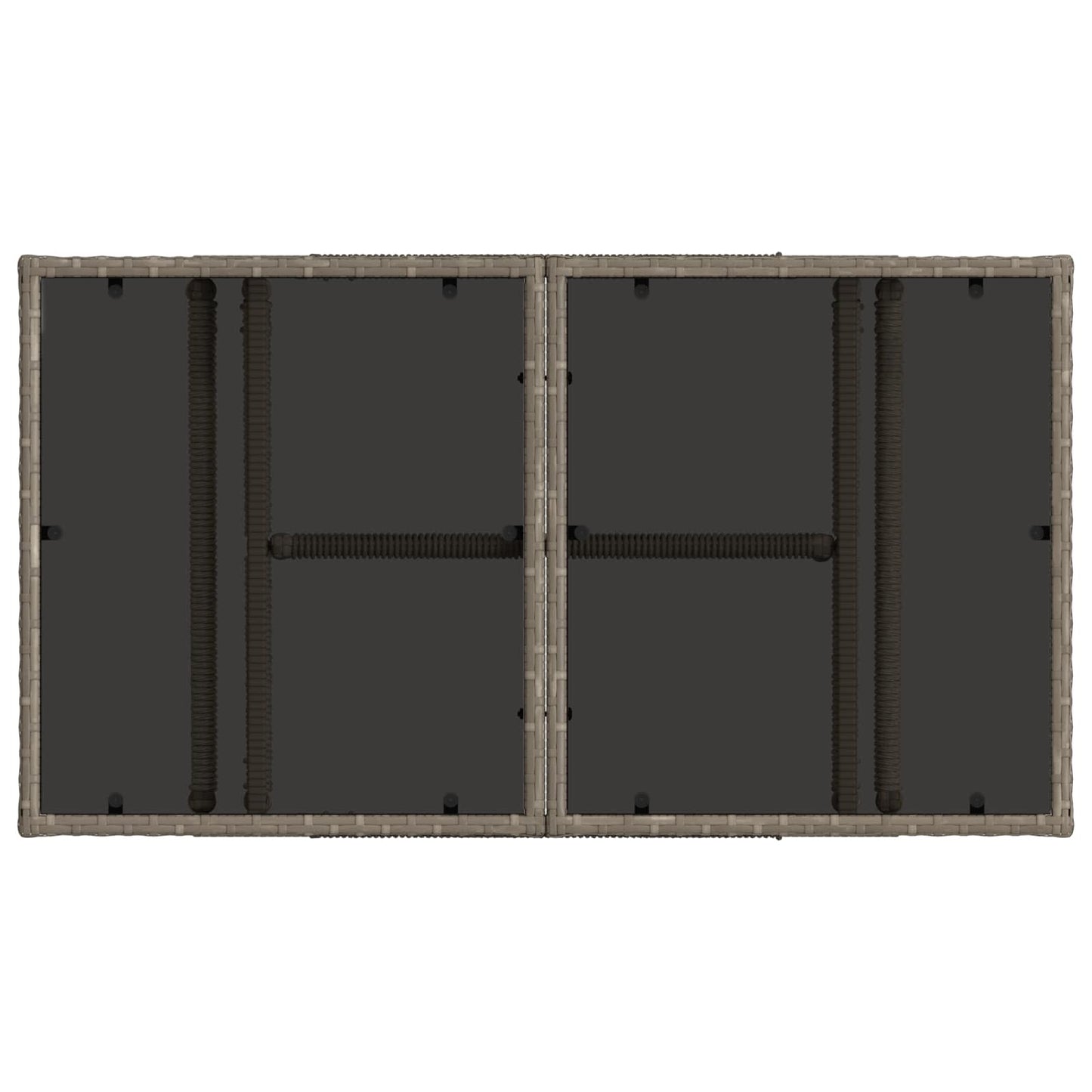 Tavolo da Giardino Grigio 100 x 55 x 37 cm Rattan PE e Vetro | homemem39