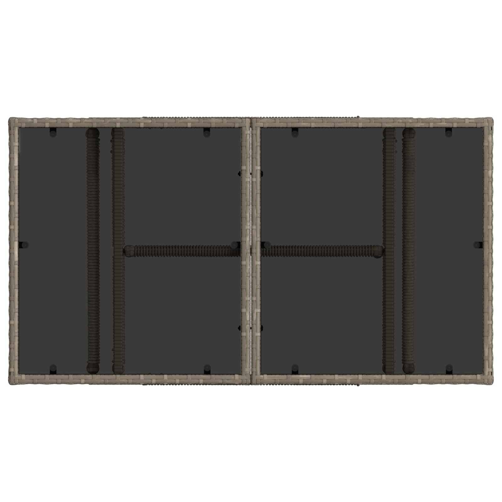 Tavolo da Giardino Grigio 100 x 55 x 37 cm Rattan PE e Vetro | homemem39