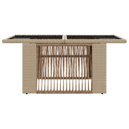Tavolo da Giardino Beige 100 x 55 x 37 cm Rattan PE e Vetro | homemem39