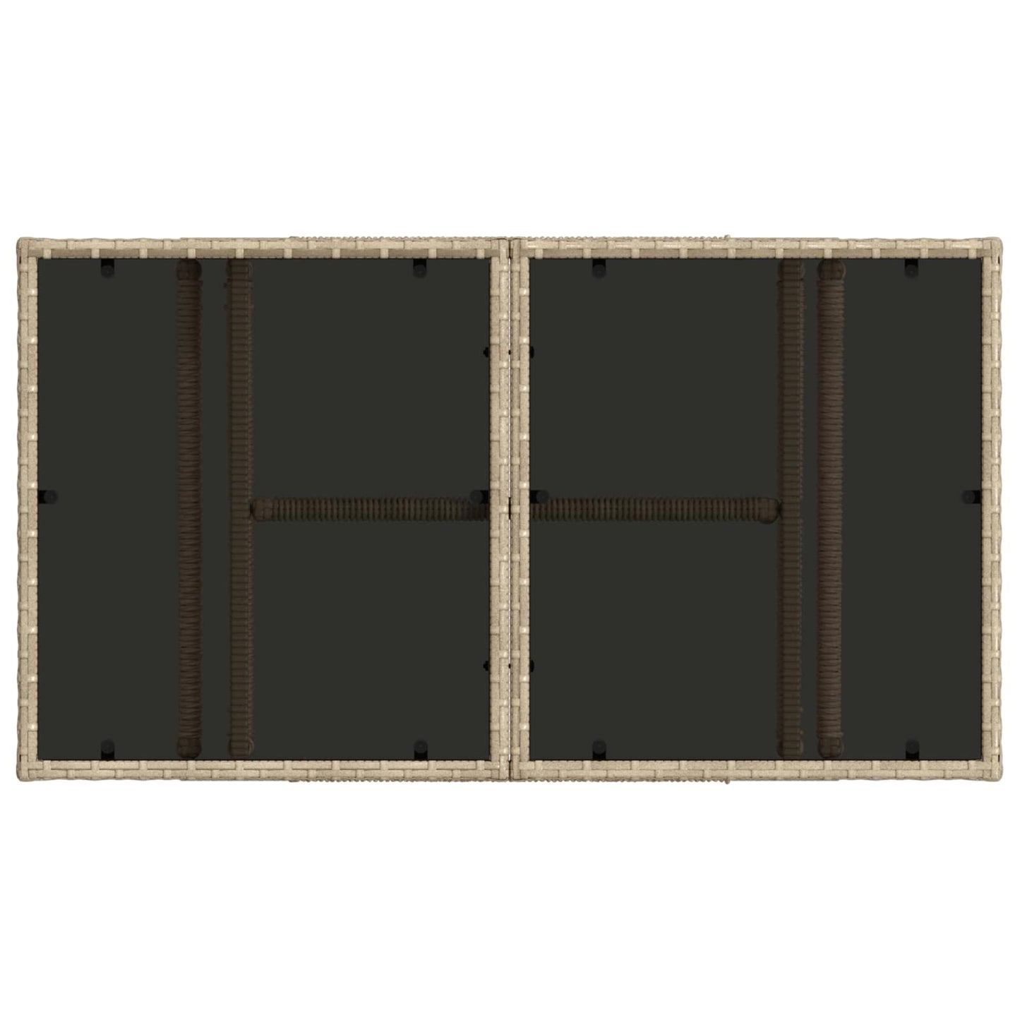 Tavolo da Giardino Beige 100 x 55 x 37 cm Rattan PE e Vetro | homemem39