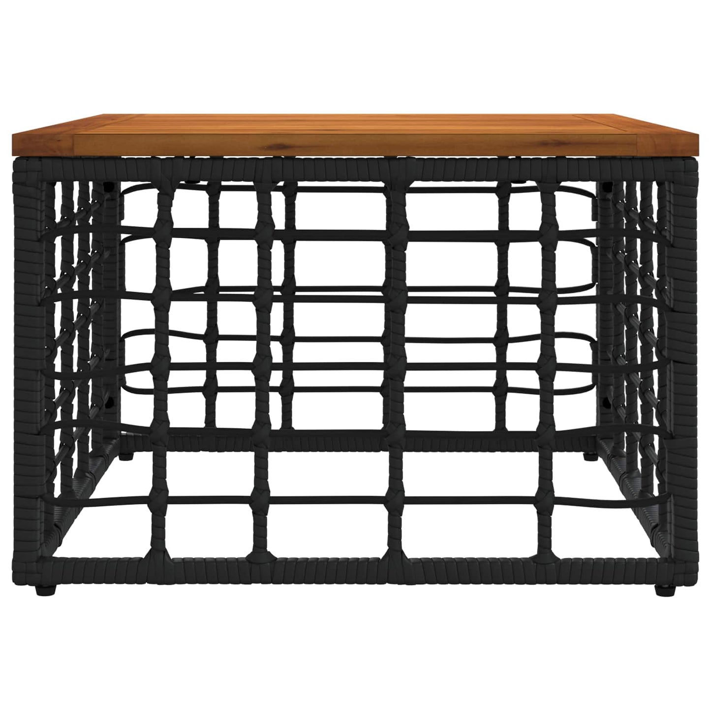 Tavolo da Giardino Nero e naturale 55 x 55 x 37 cm | homemem39