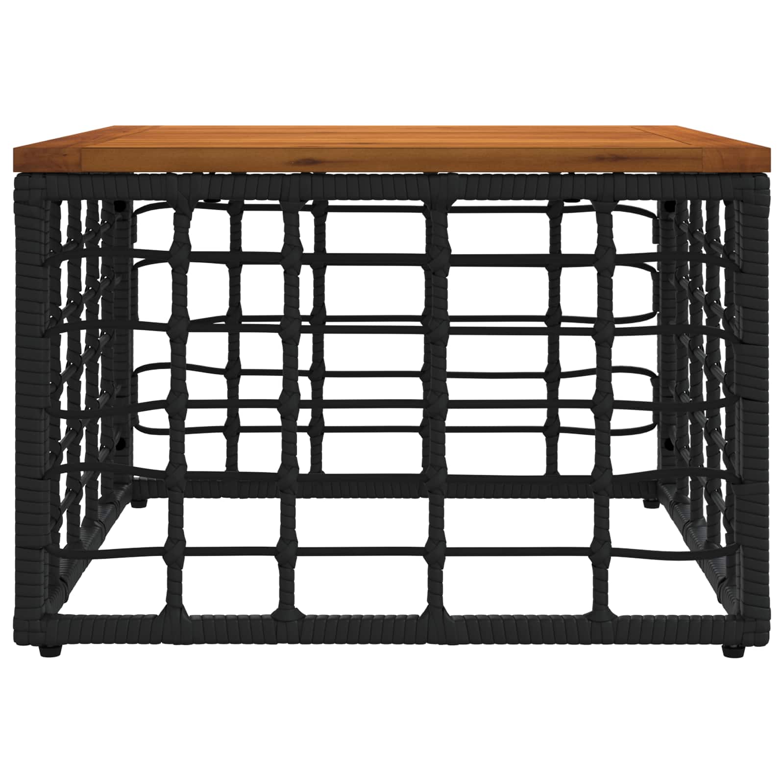 Tavolo da Giardino Nero e naturale 55 x 55 x 37 cm | homemem39
