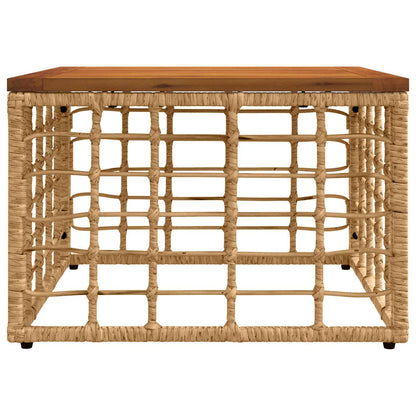 Tavolo da Giardino Naturale 55 x 55 x 37 cm Rattan PE e Vetro | homemem39