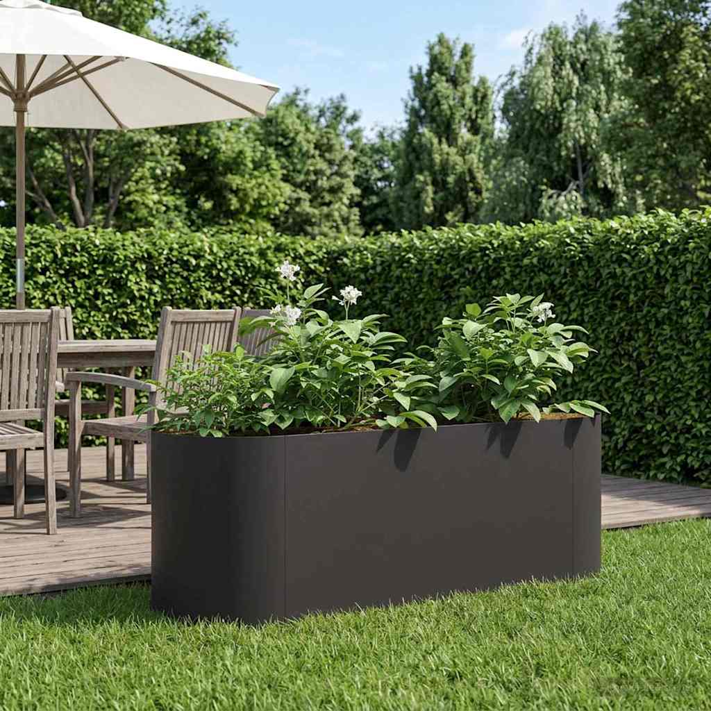 Letto rialzato da giardino Nero 120 x 40 x 40 cm Acciaio | homemem39
