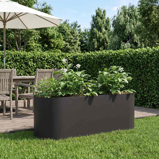 Letto rialzato da giardino Nero 120 x 40 x 40 cm Acciaio | homemem39