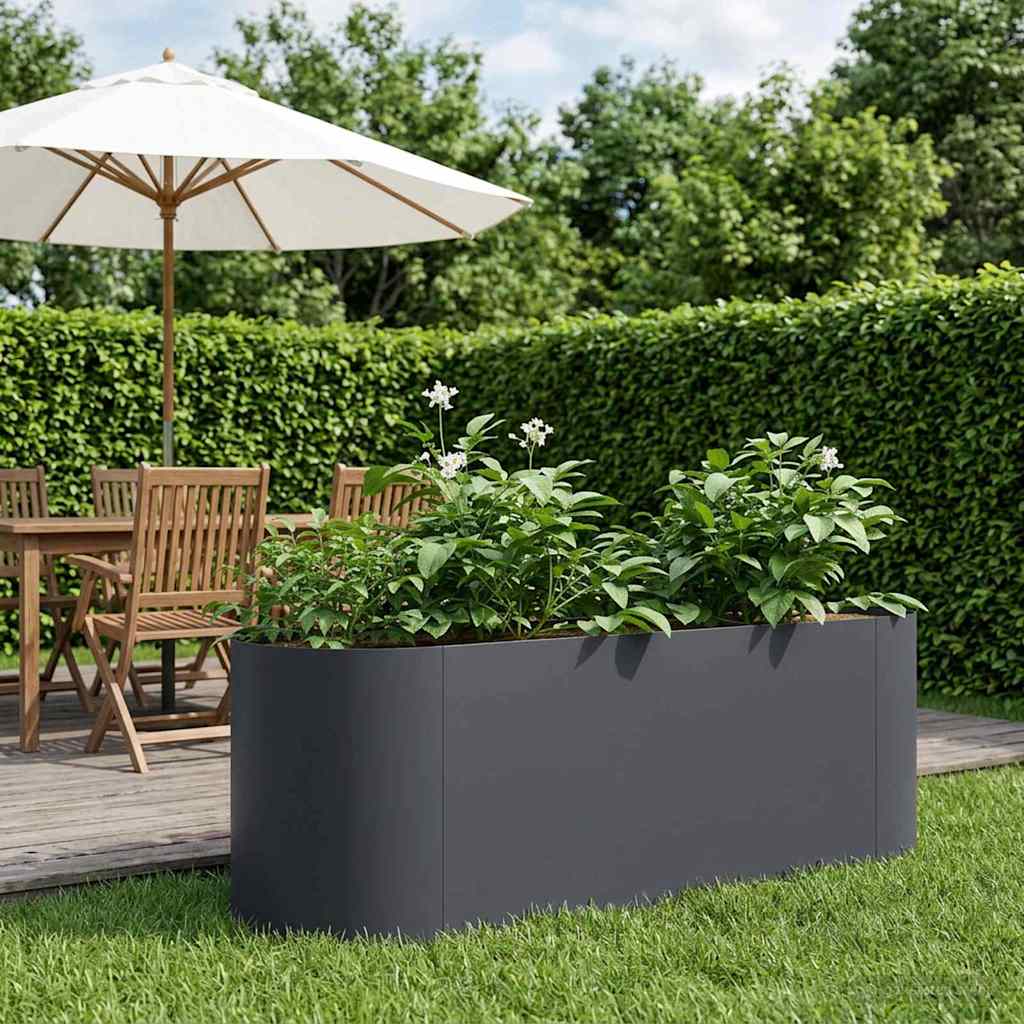 Letto rialzato da giardino Antracite 120 x 40 x 40 cm | homemem39