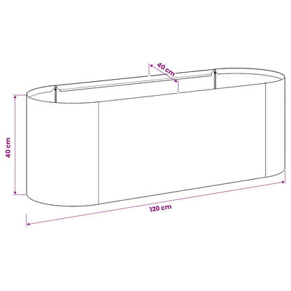 Letto rialzato da giardino Acciaio Inox 120 x 40 x 40 cm | homemem39