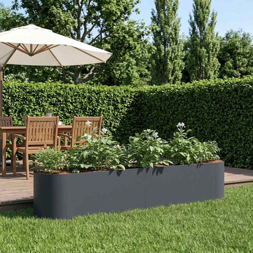 Letto rialzato da giardino Antracite 200 x 40 x 40 cm | homemem39