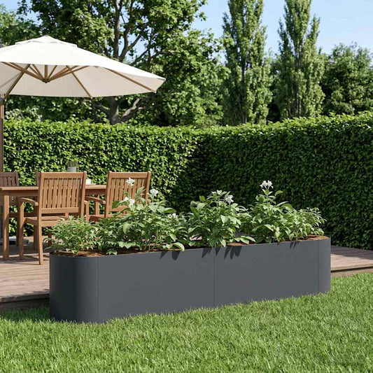 Letto rialzato da giardino Antracite 200 x 40 x 40 cm | homemem39