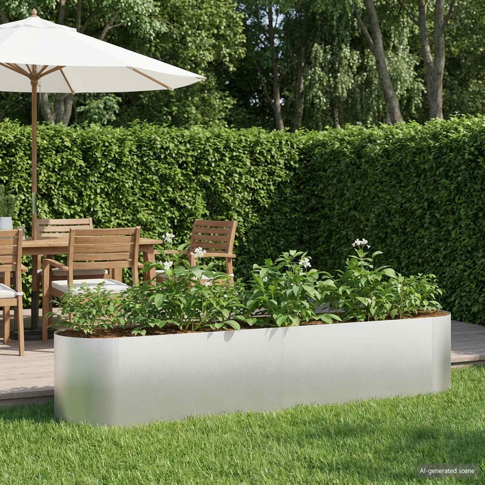 Letto rialzato da giardino Acciaio Inox 200 x 40 x 40 cm | homemem39