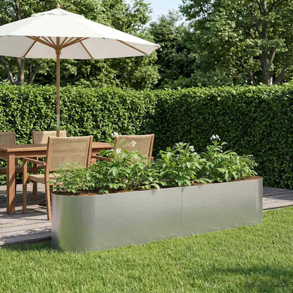 Letto rialzato da giardino Acciaio zincato 200 x 40 x 40 cm | homemem39
