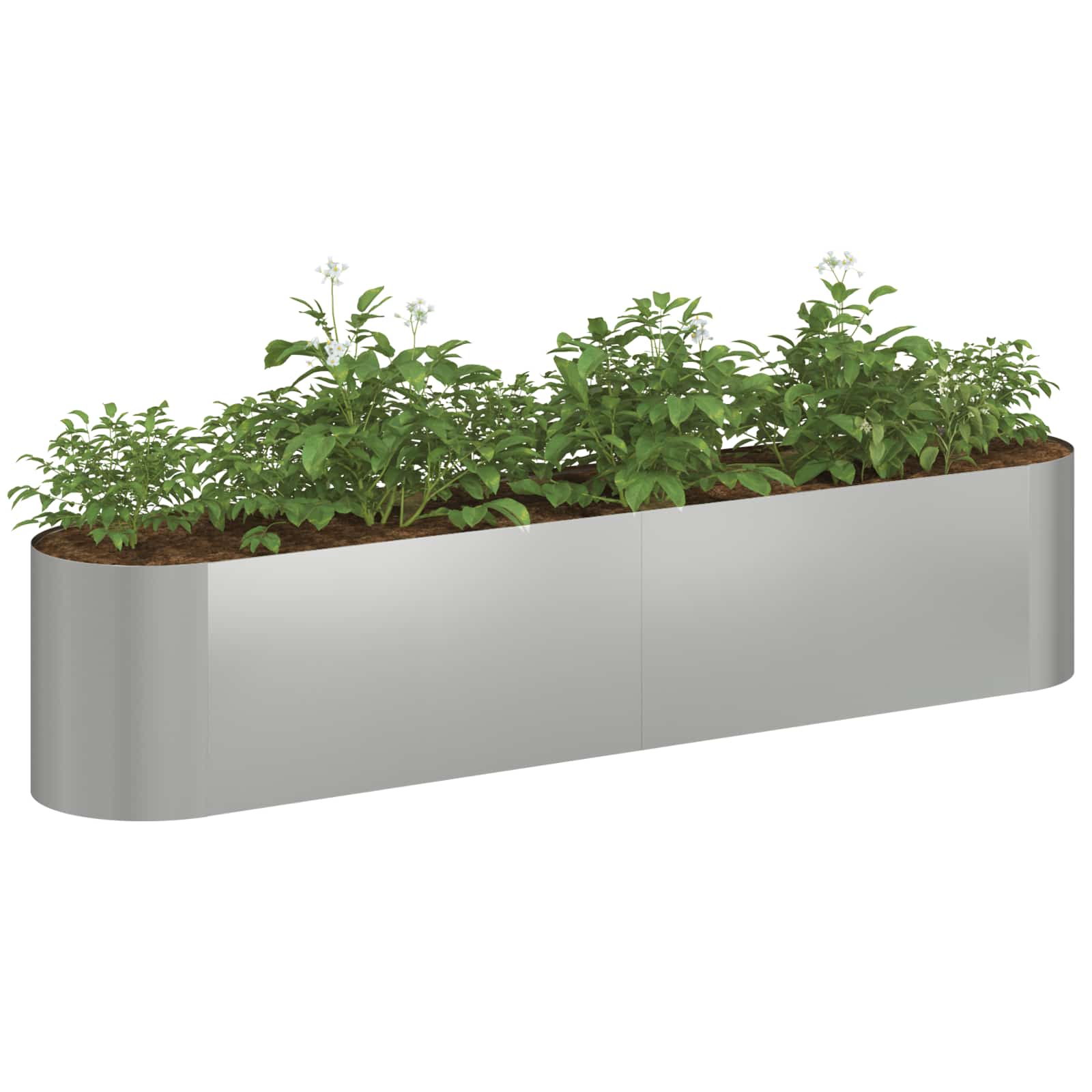Letto rialzato da giardino Acciaio zincato 200 x 40 x 40 cm | homemem39