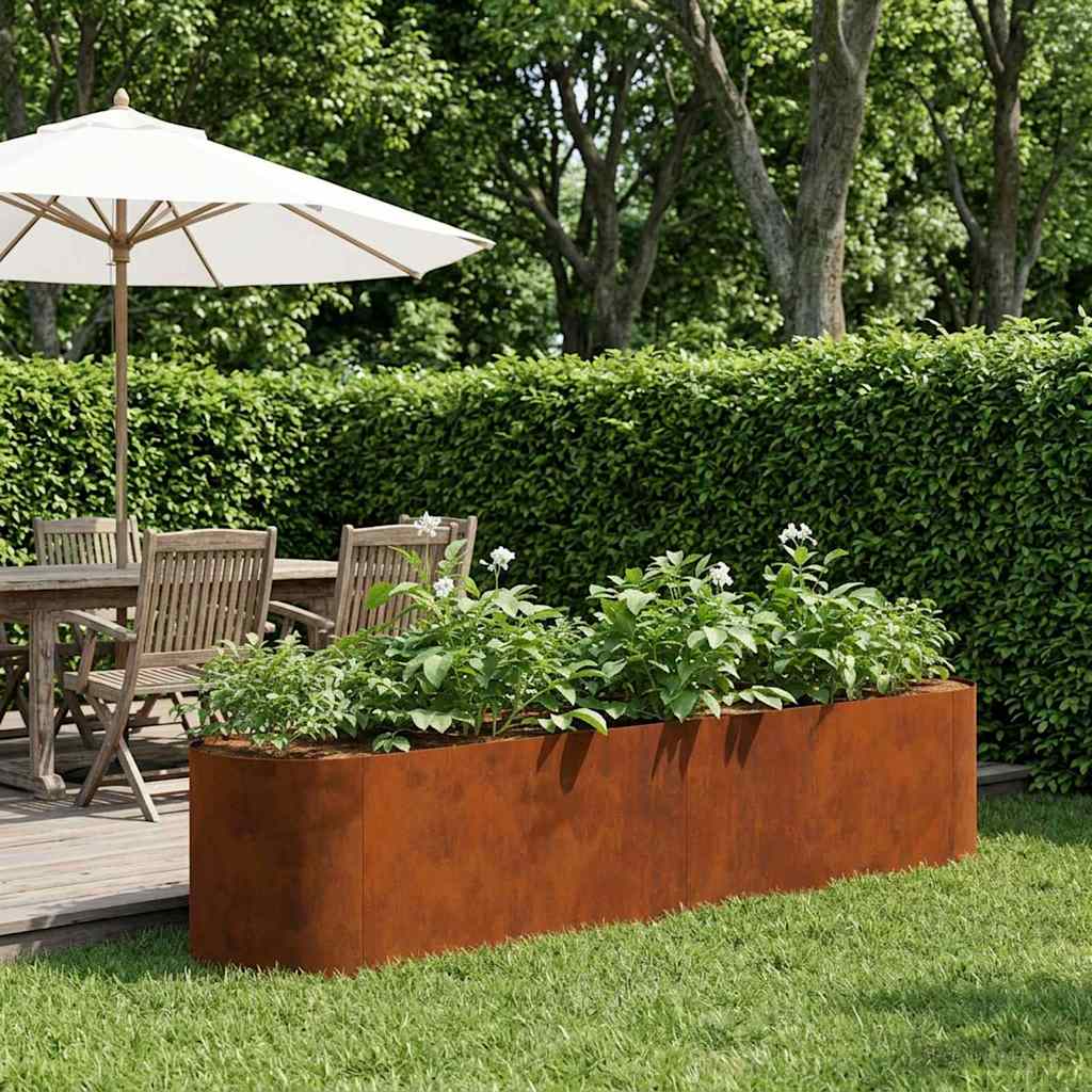 Letto rialzato da giardino Acciaio Corten 200 x 40 x 40 cm | homemem39