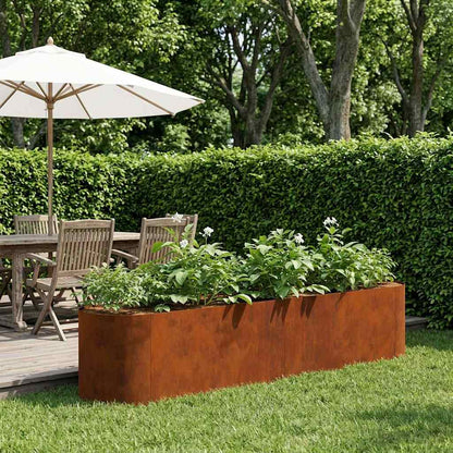 Letto rialzato da giardino Acciaio Corten 200 x 40 x 40 cm | homemem39
