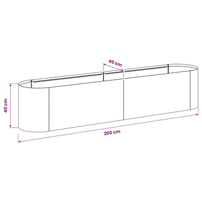 Letto rialzato da giardino Acciaio Corten 200 x 40 x 40 cm | homemem39