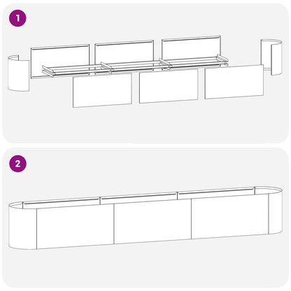 Letto rialzato da giardino Nero 280 x 40 x 40 cm | homemem39