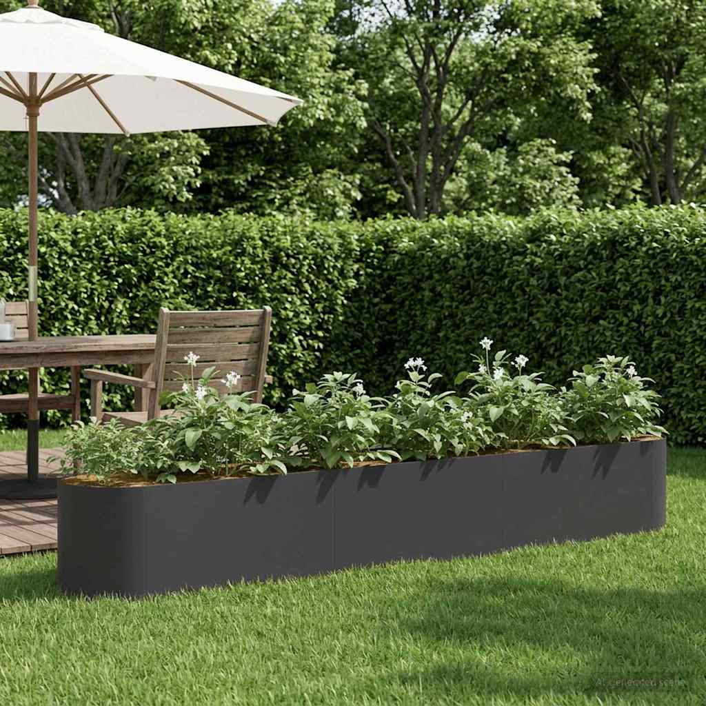 Letto rialzato da giardino Nero 280 x 40 x 40 cm | homemem39